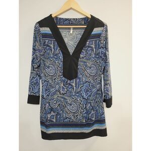 Passport‎ Boho Paisley V-neck Tunic Top Women's Large